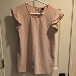 Worthington Light Pink Ruffle Sleeve Blouse